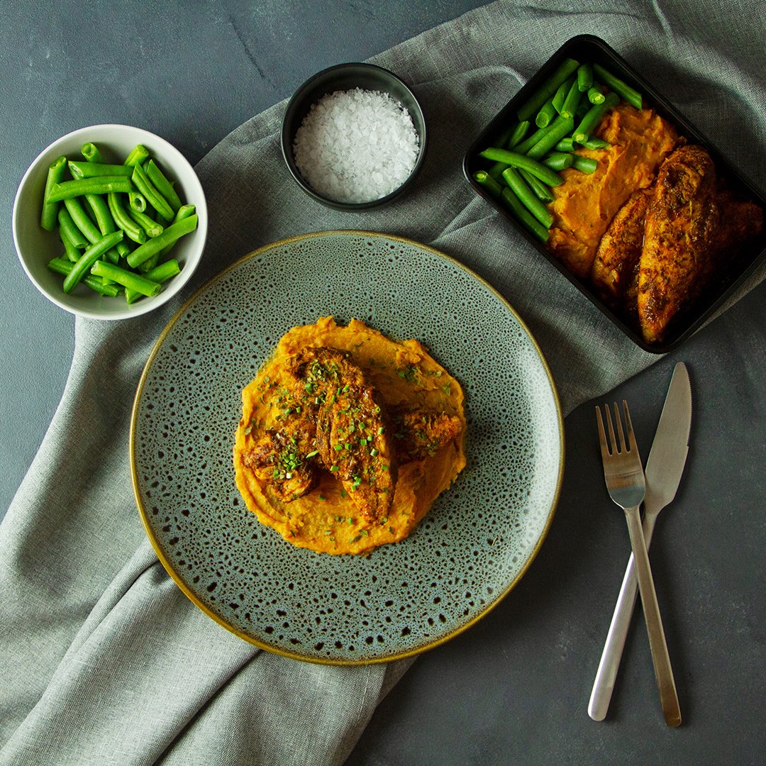 Old school Portuguese chicken high in protein performance meals delivered