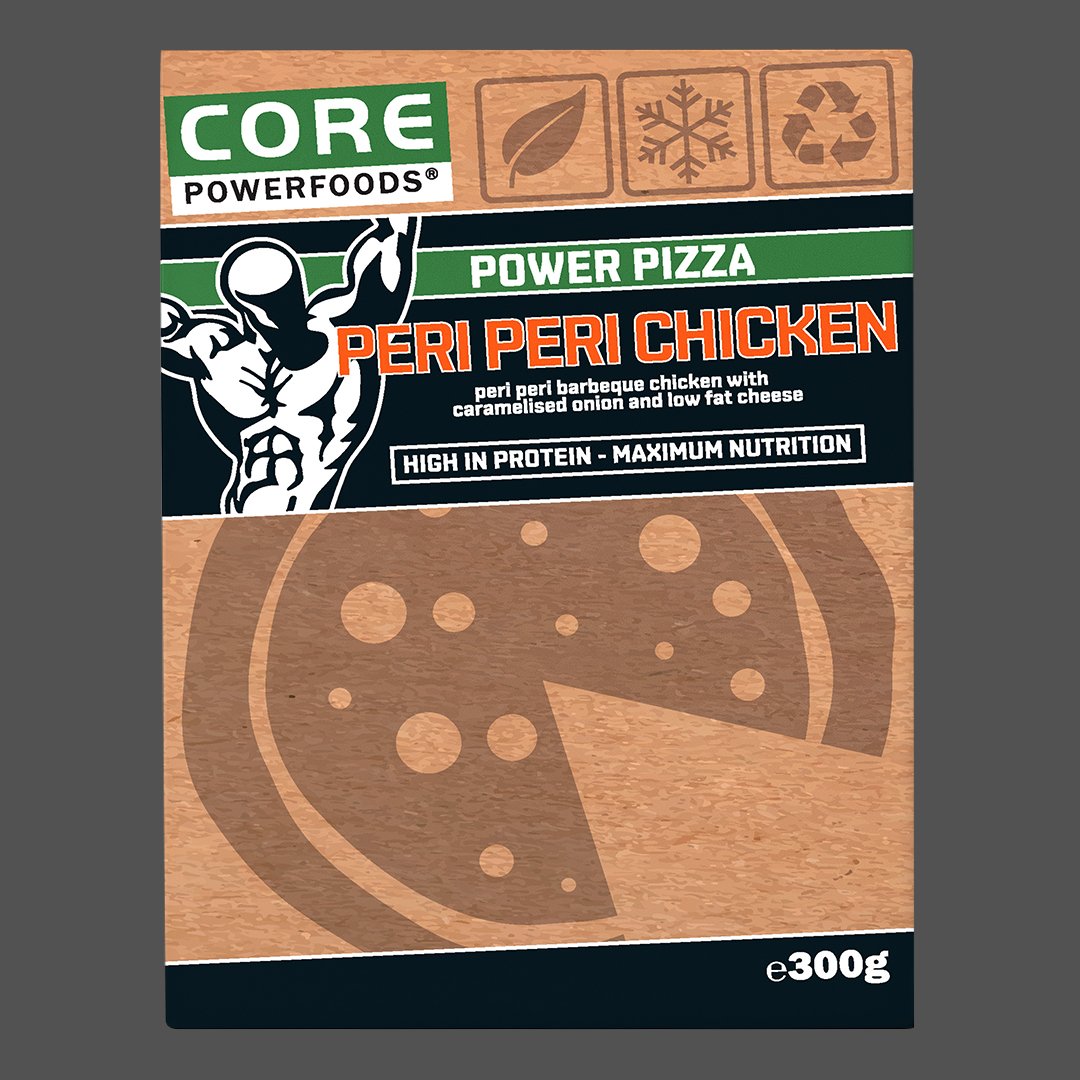 Peri peri chicken ready-made frozen pizza, post workout meals
