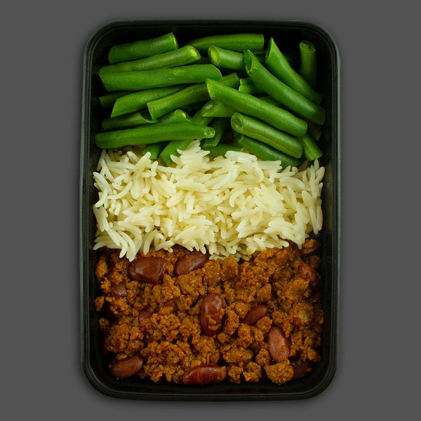 Deep south beef chilli high in protein frozen fitness meals