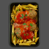 Holy meatballs beef pasta high in protein frozen fitness meals