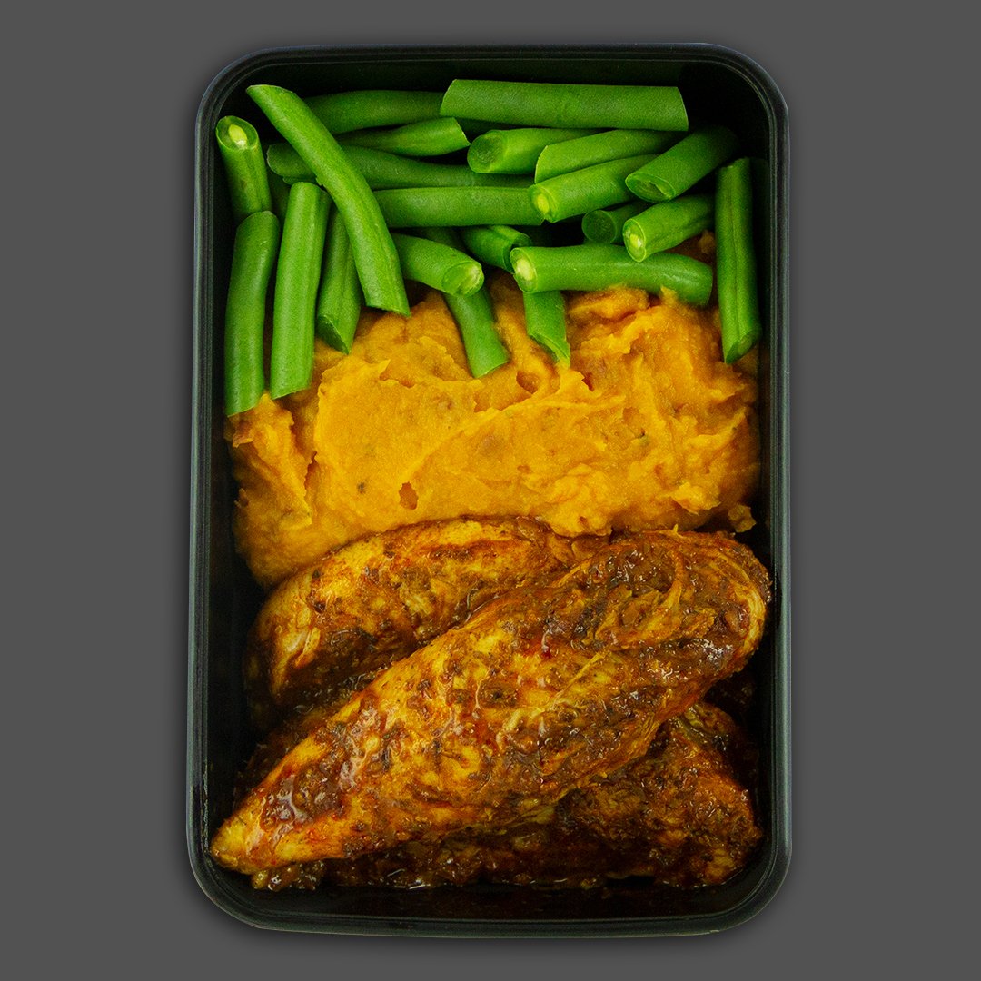 Old school Portuguese chicken high in protein performance meals delivered 