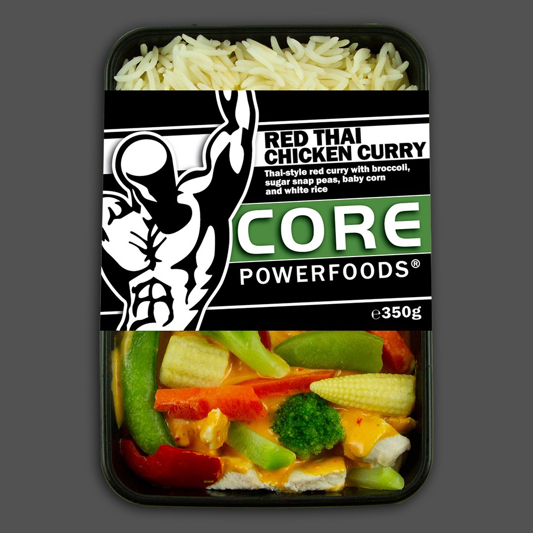 Red Thai chicken curry high in protein performance meals delivered 